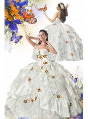 2015 The Most Popular Detachable White Quinceanera Dress with Appliques