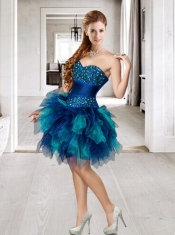 Affordable Beading and Ruffles Multi-color Dama Dress For 2015