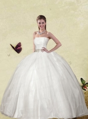 Detachable White Strapless Ball Gown 2015 Sweet Sixteen Dresses