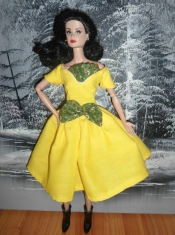 Bowknot Yellow Short Princess Party Clothes Barbie Doll Dress