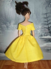 Bowknot Yellow Short Princess Party Clothes Barbie Doll Dress