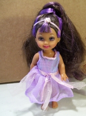 Cute Party Dress With Purple Tulle Made to Fit the Barbie Doll