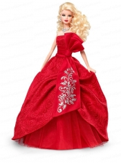 Elegant Red Gown With Embroidery Made to Fit the Barbie Doll