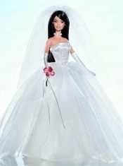 Embroidery Ball Gown Wedding Barbie Doll Dress