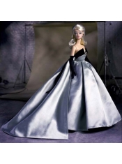 Exclusive Beading Grey Ball Gown Barbie Doll Dress