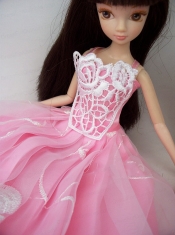 Fashionable Embroidery Pink Princess Barbie Doll Dress