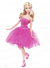 Lovely Princess Beading Sequin Hot Pink Gown For Barbie Doll