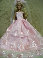 Luxurious Handmade Barbie Lace Wedding Dress For Barbie Doll