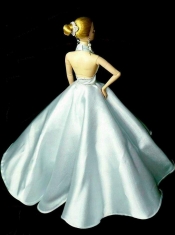 Perfect Party Dress To Barbie Doll Dress With Beading and Light Blue