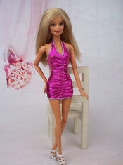 Sexy Halter Fuchsia Mini-length Party Clothes Fashion Dress For Noble Barbie