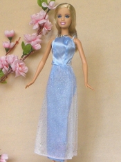 Simple Baby Blue Holiday Dress To Barbie Doll