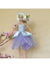 Sweet Lilac Lace Fashion Party Clothes Fashion Dress for Noble Barbie