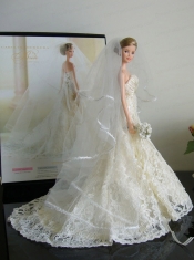 The Most Amazing Wedding Dress with Court Train Made to Fit the Barbie Doll