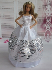 Ball Gown Party Clothes Sequins Barbie Doll Dress