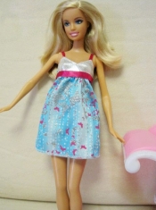 Beaded Ombre Color Dress With Straps Mini-length Barbie Doll Dress