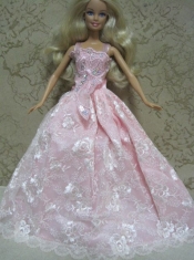 Embroidery Ball Gown Barbie Doll Dress