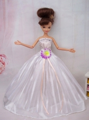 Hand Made Flower Ball Gown Barbie Doll Dress