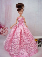 Popular Ball Gown Pink Barbie Doll Dress