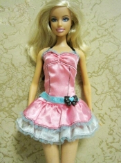 Pretty Bow Short Pink Barbie Doll Dress