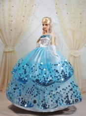 Sequin Decorate and Ball Gown Dress for Noble Barbie