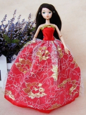 The Most Amazing Red Dress with Sequins Made to Fit the Barbie Doll