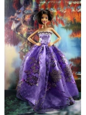 Appliques New Fashion Princess Pink Dress Gown For Barbie Doll