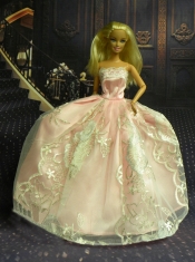 New Fashion Princess Baby Pink Dress Gown For Barbie Doll