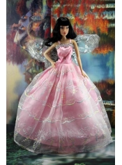 Pink Organza Ball Gown Made To Fit the Barbie Doll