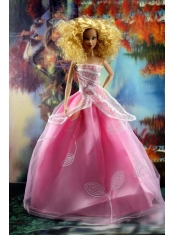 Pretty Pink Princess Dress For Barbie Doll