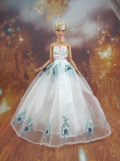 Simple Embroidery White Made To Fit the Barbie Doll