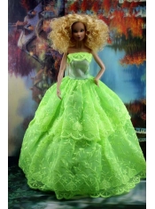 Spring Green and Lace For Amazing Barbie Doll Dress