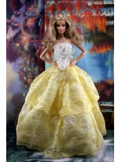 The Most Amazing Yellow Dress With Hand Made Flowers To Fit The Barbie Doll