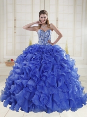2014 Puffy Sweetheart Brush Train Quinceanera Dresses
