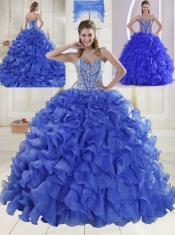 2014 Puffy Sweetheart Brush Train Quinceanera Dresses