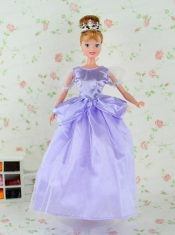 Beautiful Lilac Tulle Party Dress for Noble Barbie Doll