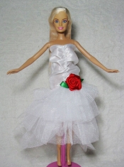 Elegant Wedding Dress With Flower Tea-length For Barbie Doll