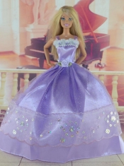 Gorgeous Lilac Gown With Sequins Made to Fit the Barbie Doll