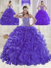 Hot Sale Sweetheart Brush Train Quinceanera Dresses for 2015