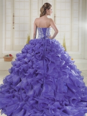 Hot Sale Sweetheart Brush Train Quinceanera Dresses for 2015