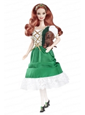 Lovely Handmade Holiday Dress Green Taffeta Barbie Doll Dress