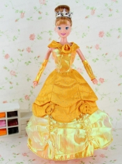 New Fashion Dress Tulle Taffeta Gown for Barbie Doll