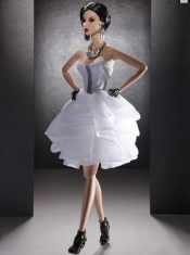 New Fashion Holiday Dress White Organza for Barbie Doll