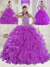 On Sale Sweetheart Beading Quinceanera Dresses with Brush Train