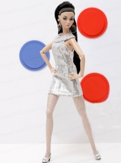 Popular Grey Holiday Dress with Sequins Made to Fit the Barbie Doll