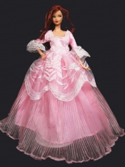 Pretty Princess Pink Dress Gown for Barbie Doll