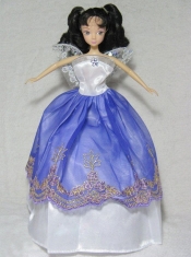 Pretty Royal Blue and White Gown For Barbie Doll