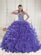 Sweet Sweetheart Brush Train Lavender Quinceanera Dresses in Sweet 16