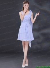 2015 Elegant Chiffon Lace Up Christmas Party Dress in Lavender