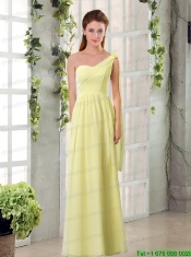 2015 Empire Chiffon Prom Dresses with Ruching