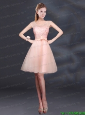 2015 Lace Up Organza Christmas Party Dress with A Line